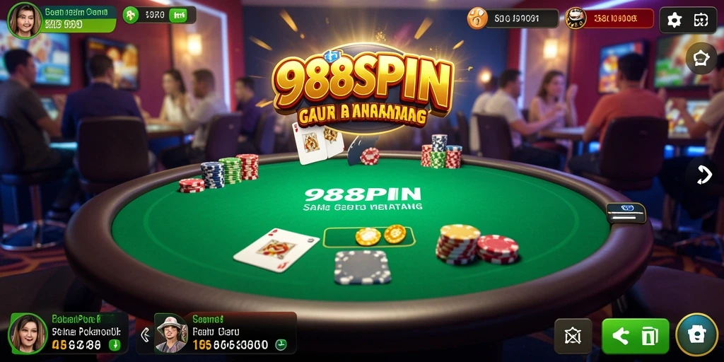 Gameplay Poker yang seru di 988SPIN dengan teman-teman.