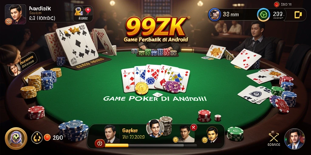 Tampilan menarik dari gameplay Poker di 99ZK.
