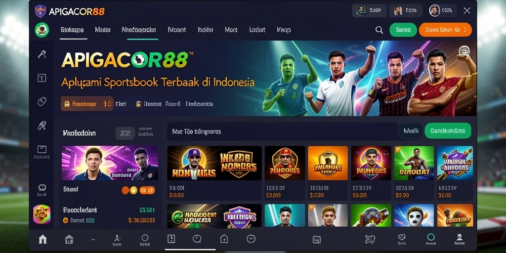 Tampilan gameplay APIGACOR88 yang menarik dengan berbagai olahraga taruhan.