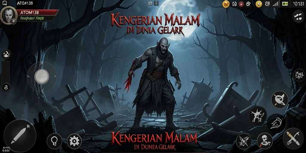 Tampak menegangkan saat karakter menjelajahi lokasi gelap yang menyeramkan.