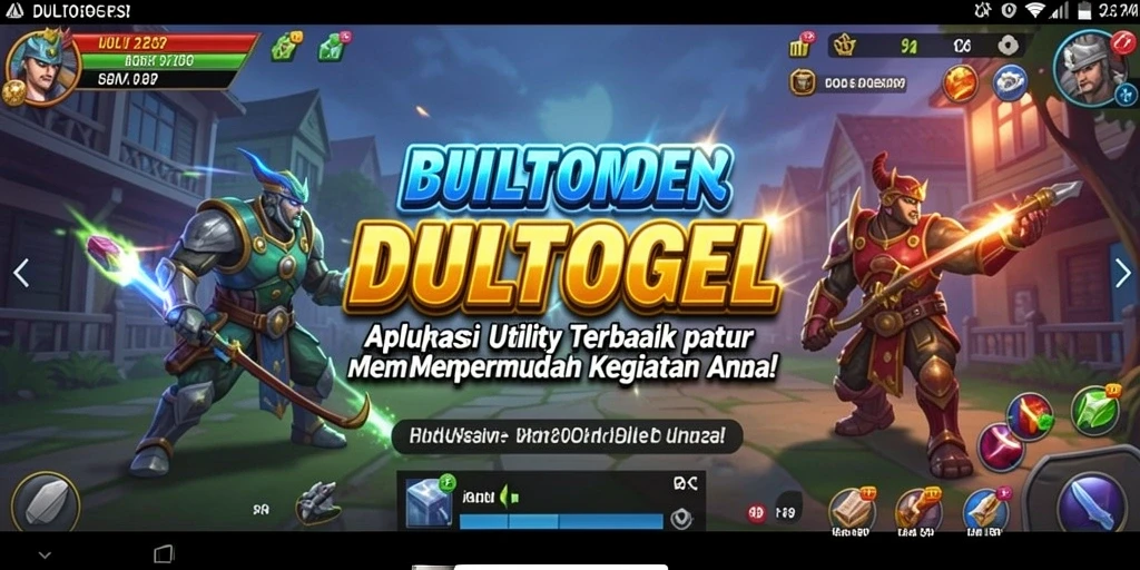 Tampilan utama aplikasi DULTOGEL dengan fitur-fitur utility yang menarik.