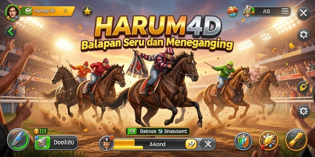 Tangkapan layar menampilkan balapan seru di HARUM4D.