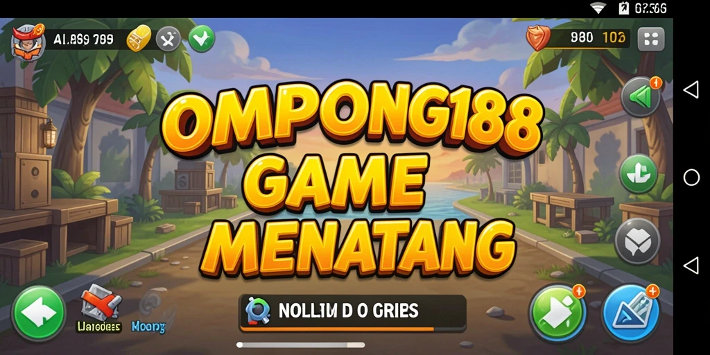 Gameplay OMPONG188 dengan karakter yang bergerak otomatis mengumpulkan resource.