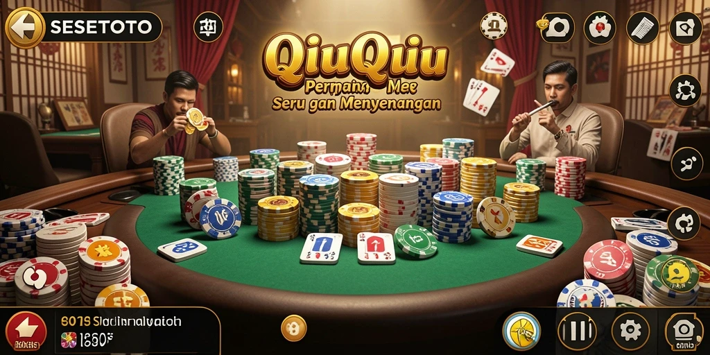 Tampilan gameplay seru SESETOTO dengan kartu QiuQiu menarik.