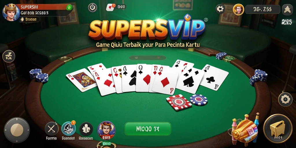 Tampilan permainan QiuQiu yang dinamis dan menarik di SUPERSVIP.