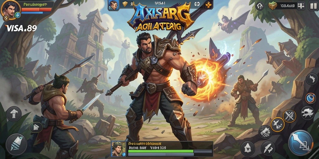 Tampilan dinamis gameplay ARPG dalam VISA89 dengan pertempuran epik.